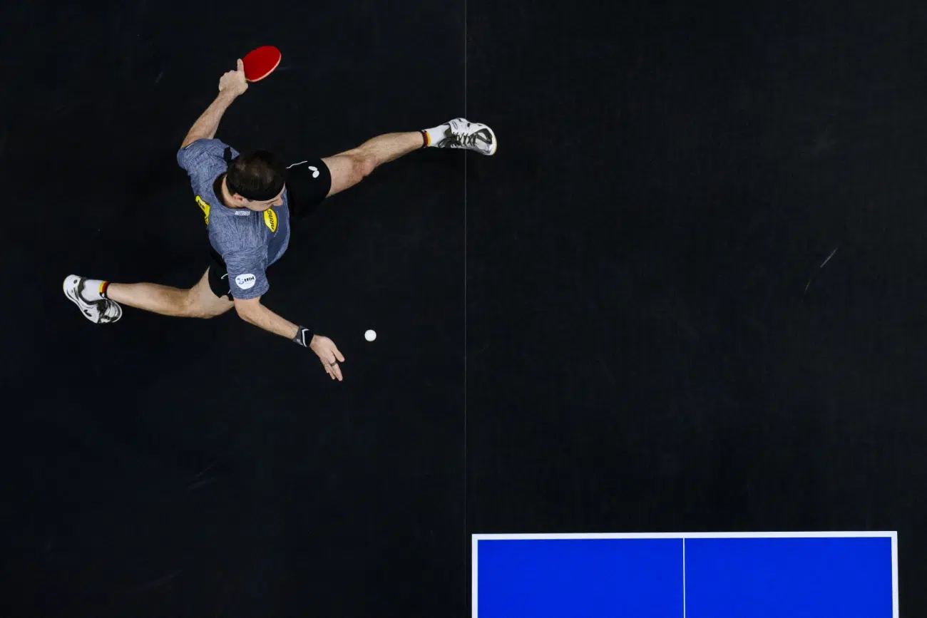 Timo Boll of Borussia Düsseldorf competes during the Men´s DTTB Pokal Semifinal