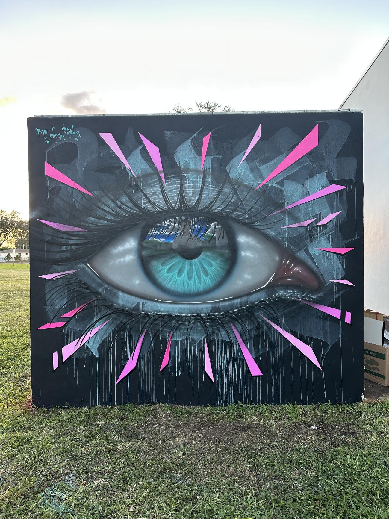 My Dog Sighs mural in Miami