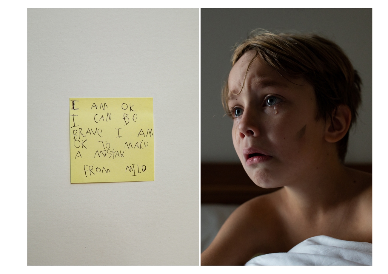 Photo personifying child anxiety